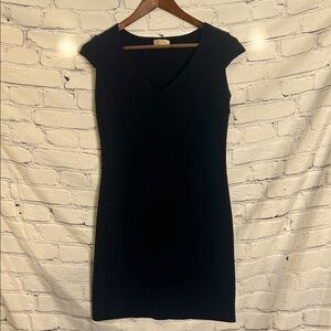 Falconeri Black V-Neck Cap Sleeve Dress Size Medium Excellent Condition
